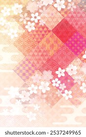 Japanese Pattern Cherry Blossoms Background
