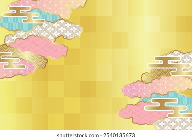 Fondo de flores de cerezo de patrón japonés