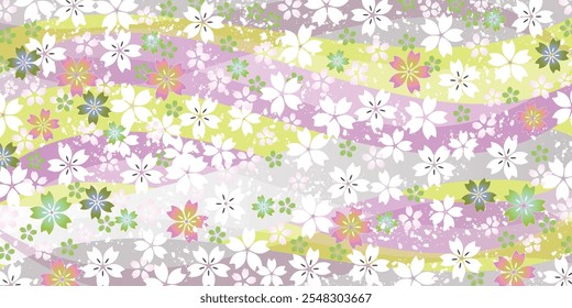 Japanese Pattern Cherry Blossoms Background