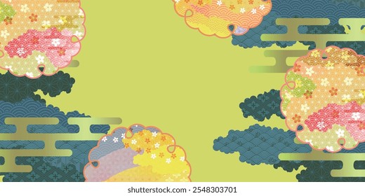 Japanese Pattern Cherry Blossoms Background