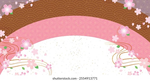 Japanese Pattern Cherry Blossoms Background