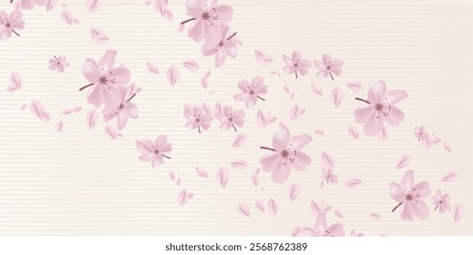 Japanese Pattern Cherry Blossoms Spring Background