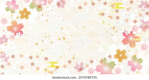 Japanese Pattern Cherry Blossoms Spring Background