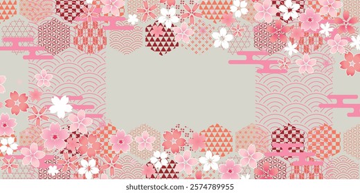Japanese Pattern Cherry Blossoms Spring Background