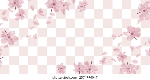 Japanese Pattern Cherry Blossoms Spring Background