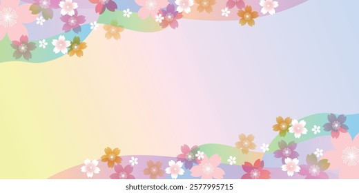 Japanese Pattern Cherry Blossoms Spring Background