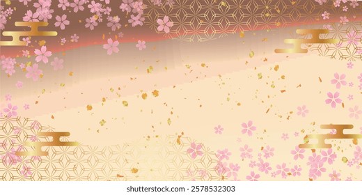 Japanese Pattern Cherry Blossoms Spring Background