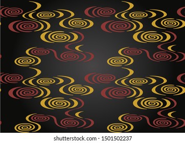 Japanese pattern. Chinese style watermark on black background. Vector unique seamless asian texture.For printing on packaging, textiles, paper, manufacturing, wallpapers, scrapbooking.