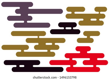 Japanese pattern clouds. Chinese clouds. Design elements for creating patterns, postcards, fabrics and paper for crafts and scrapbooking. Flat vector cartoon objects isolated on white background.