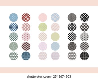 Japanese pattern colorful icon set
