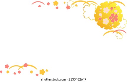 Japanese pattern corner frame illustration