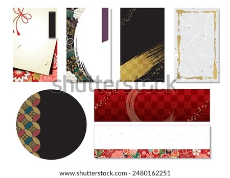 Japanese pattern design labels templates