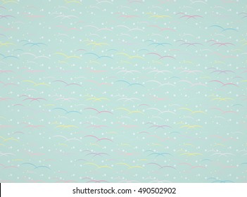 Japanese pattern. dew on the grass(colorful)