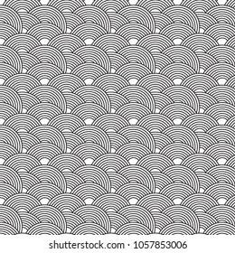 japanese pattern. Fish scale motif. Vector art