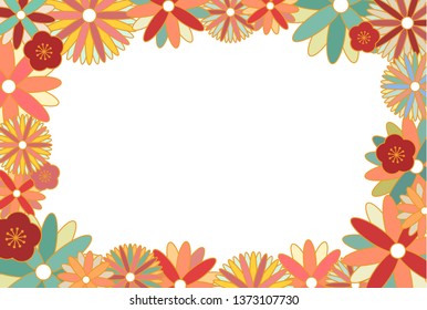 Japanese pattern flower background illustration