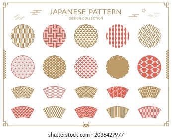 Japanese pattern frame and symbol set.