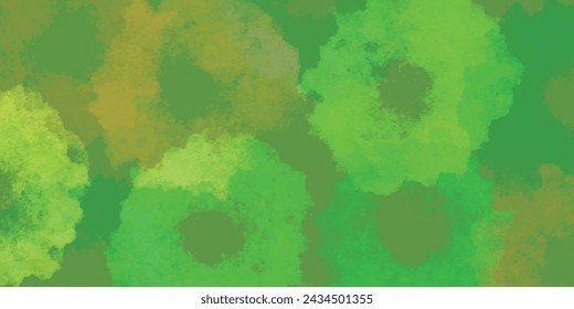 Japanese Pattern Fresh Greenery Watercolor Background