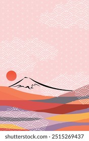 Padrão japonês Fuji Nengajo Plano de fundo