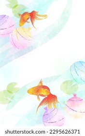 	Fondo de verano del patrón japonés para peces de colores
