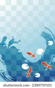 Fondo de verano del patrón japonés para peces de colores