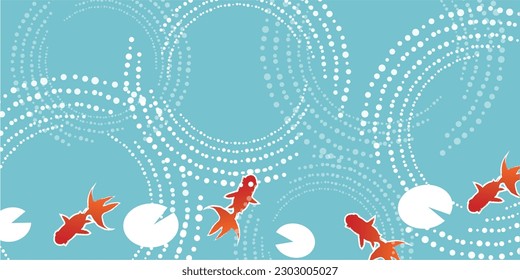 Japanese Pattern Goldfish Summer Background