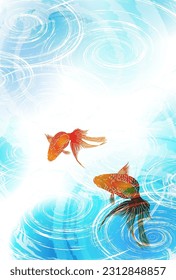 Japanese Pattern Goldfish Summer Background
