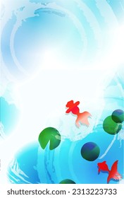 Fondo de verano del patrón japonés para peces de colores
