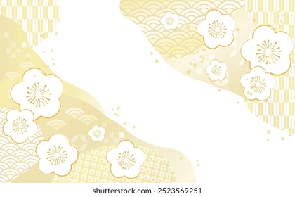 Japanese Pattern Gorgeous Plum Blossom Illustration Background