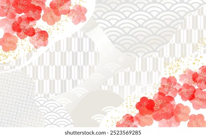 Japonês padrão lindo Plum Blossom ilustração fundo