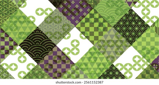 Japanese Pattern Green Pattern Background