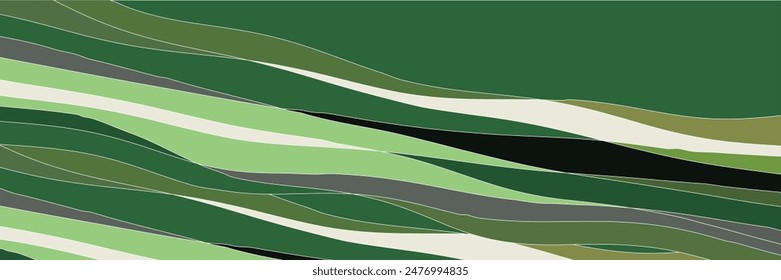Japanese Pattern Green Wave Background