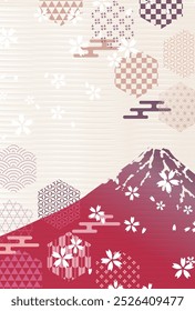 Japanese Pattern Nengajo Fuji Background