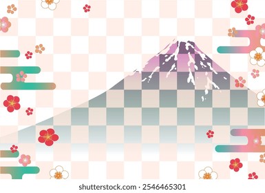 Japanese Pattern Nengajo Fuji Background
