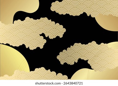 Japanese Pattern Nengajo Gold Background