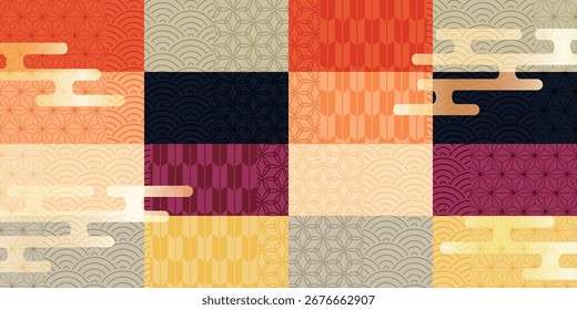 Japonês padrão Nengajo fundo dourado