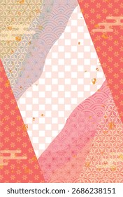 Japonês padrão Nengajo fundo dourado