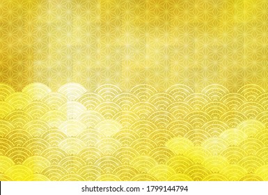 Japanese pattern New Year's card wave background