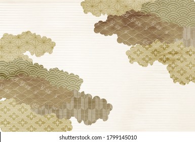 Japanisches Muster - Neujahrskarte, Cloud-Hintergrund