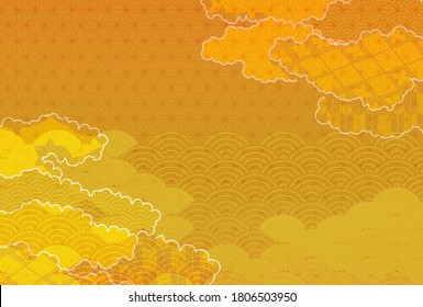 Japanese pattern New Year's card pattern background