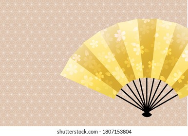 Japanese pattern New Year's card cherry blossom background