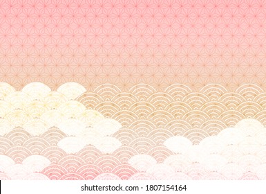 Japanese pattern New Year's card pattern background