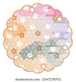 Japanese Pattern New Year's card Cherry blossoms Icons