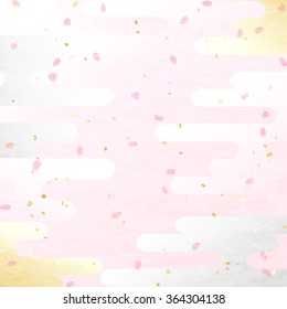Japanese pattern of pale cherry color