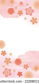 Japanese Pattern Pink Flowers Background