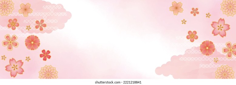 Fondo de las flores rosadas del patrón japonés
