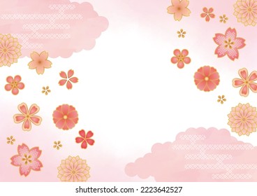 Fondo de las flores rosadas del patrón japonés
