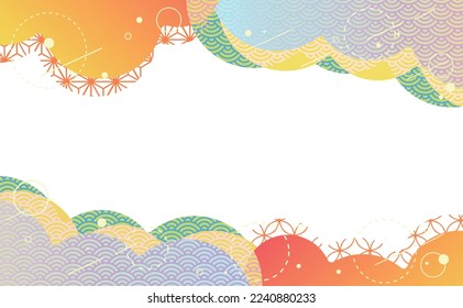 Ilustración de cuadro pop de patrón japonés