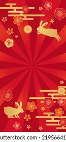 Japanische Muster-Kaninchenhintergrund für Neujahr