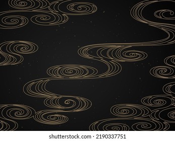 Japanese pattern of running water. Traditional vector background.