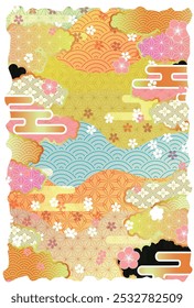 Japanese Pattern  Sakura  Ume  Nengajo  Background